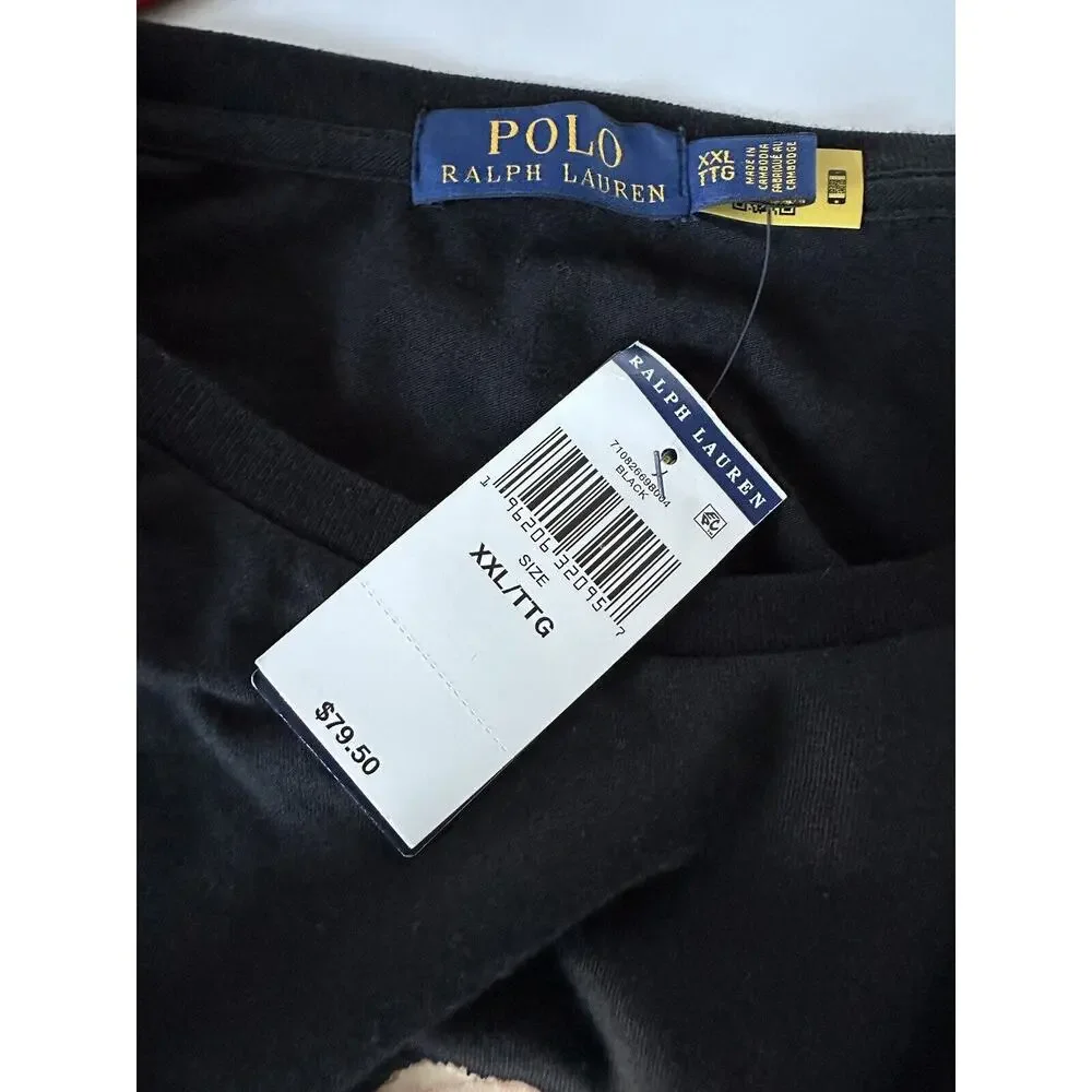 Polo Ralph Lauren Long Sleeve Bear T-Shirt Black 2XL NWT $79.50